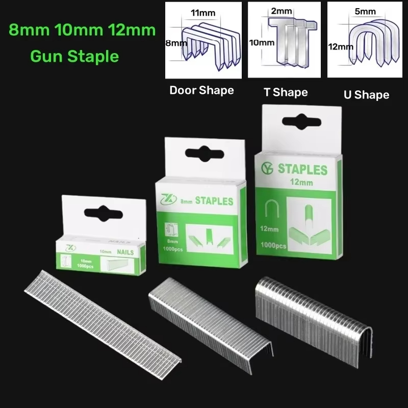 Stapler Heavy Duty - 1000 шт. U/T/дверные скобы, гвозди, 8/10/12