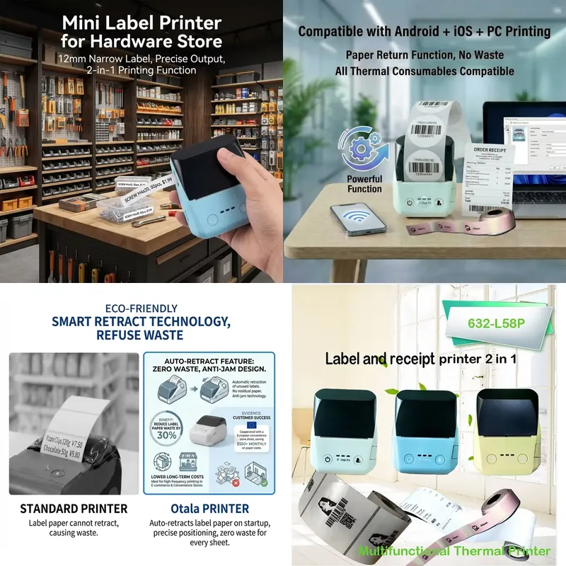 Миниатюрный 58-миллиметровый т – обзор и цена Barcode Printer